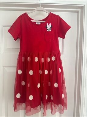 Hanna Andersson Disney Minnie Mouse Red Polka Dot Girl’s Dress size 5
